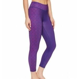 PRANA Grapevine Bali Purple Roxanne Printed Cropped Yoga Active Capri Size XS